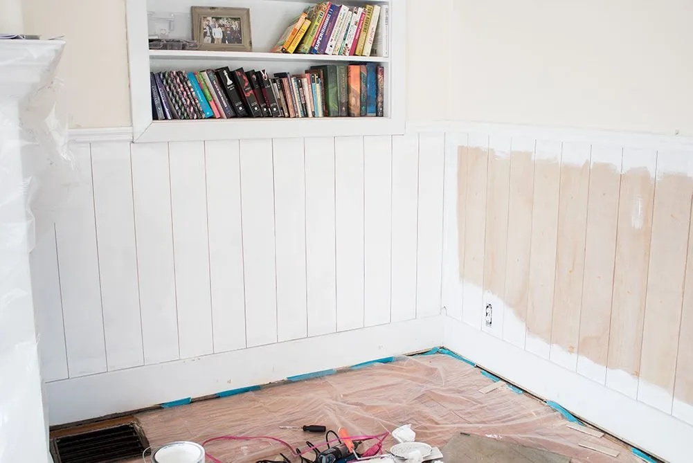 DIY of shiplap half wall DIY of shiplap half wall