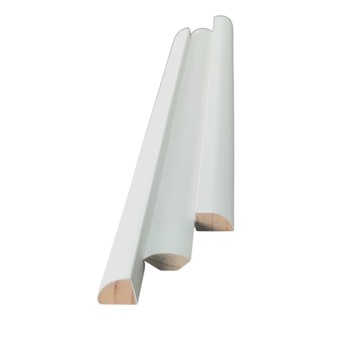Value-Packed White Primed Wood Small Shoe Mouldings Or Quarter Rounds For Baseboards