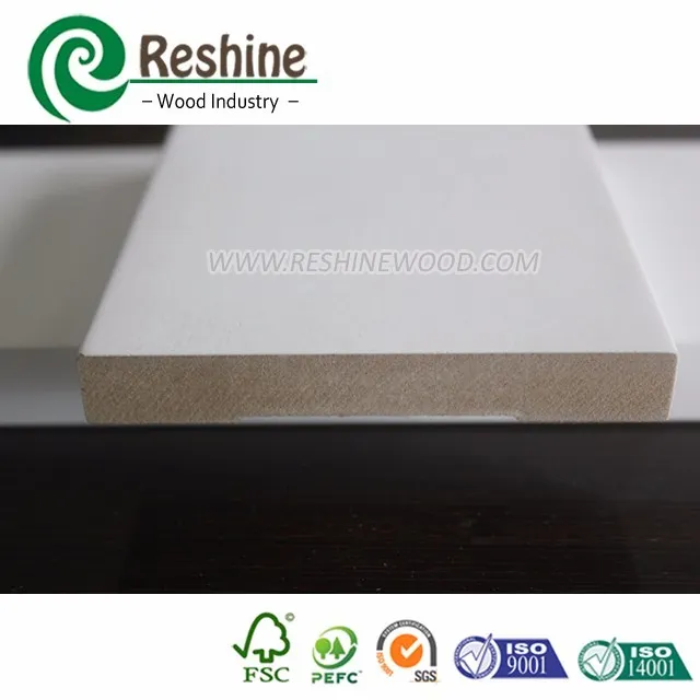 White Primed MDF Baseboard Square Board S4S 1x4 1x6 1x8