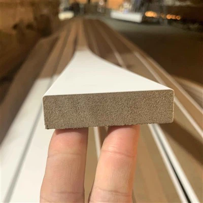 White Primed MDF E2E Baseboard Board Molding
